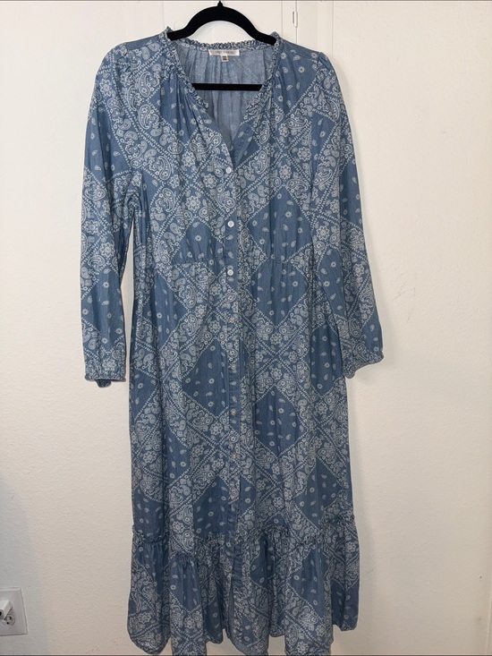 Daily Threads Dresses & Skirts - Daily Thread Blue Paisley Button-Front Maxi  Dress